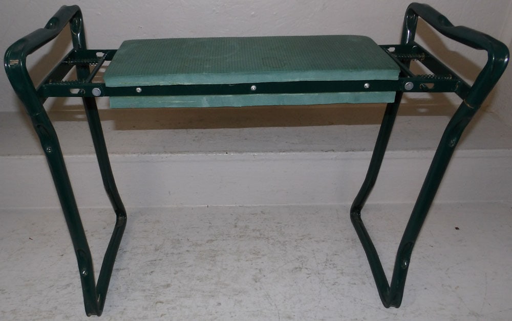 Painted Metal Folding Work Stool Bench (1 of 4)