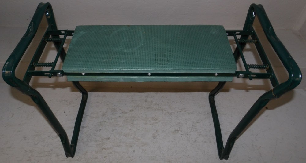 Painted Metal Folding Work Stool Bench - 2