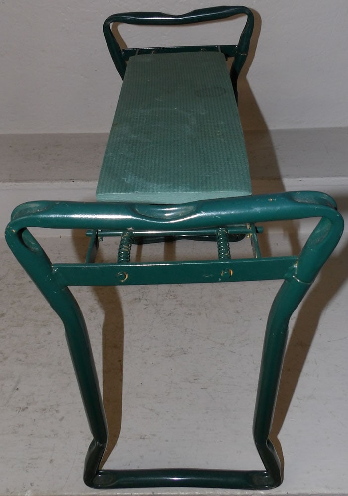 Painted Metal Folding Work Stool Bench - 3