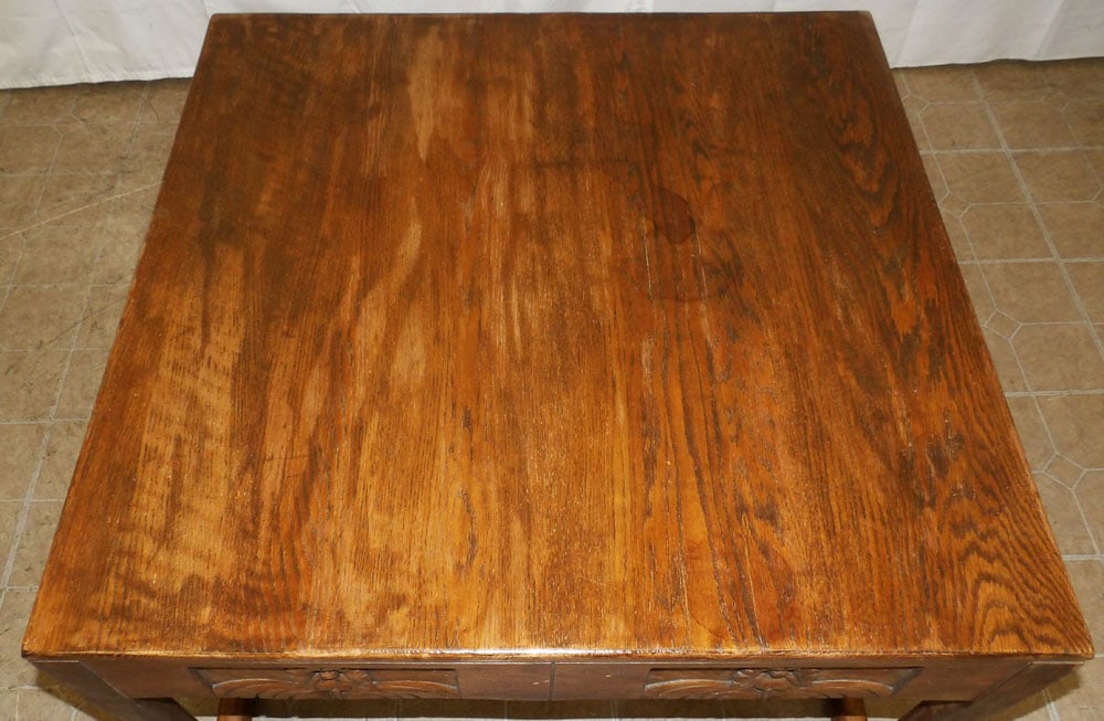 Carved Oak Cocktail Table - 2