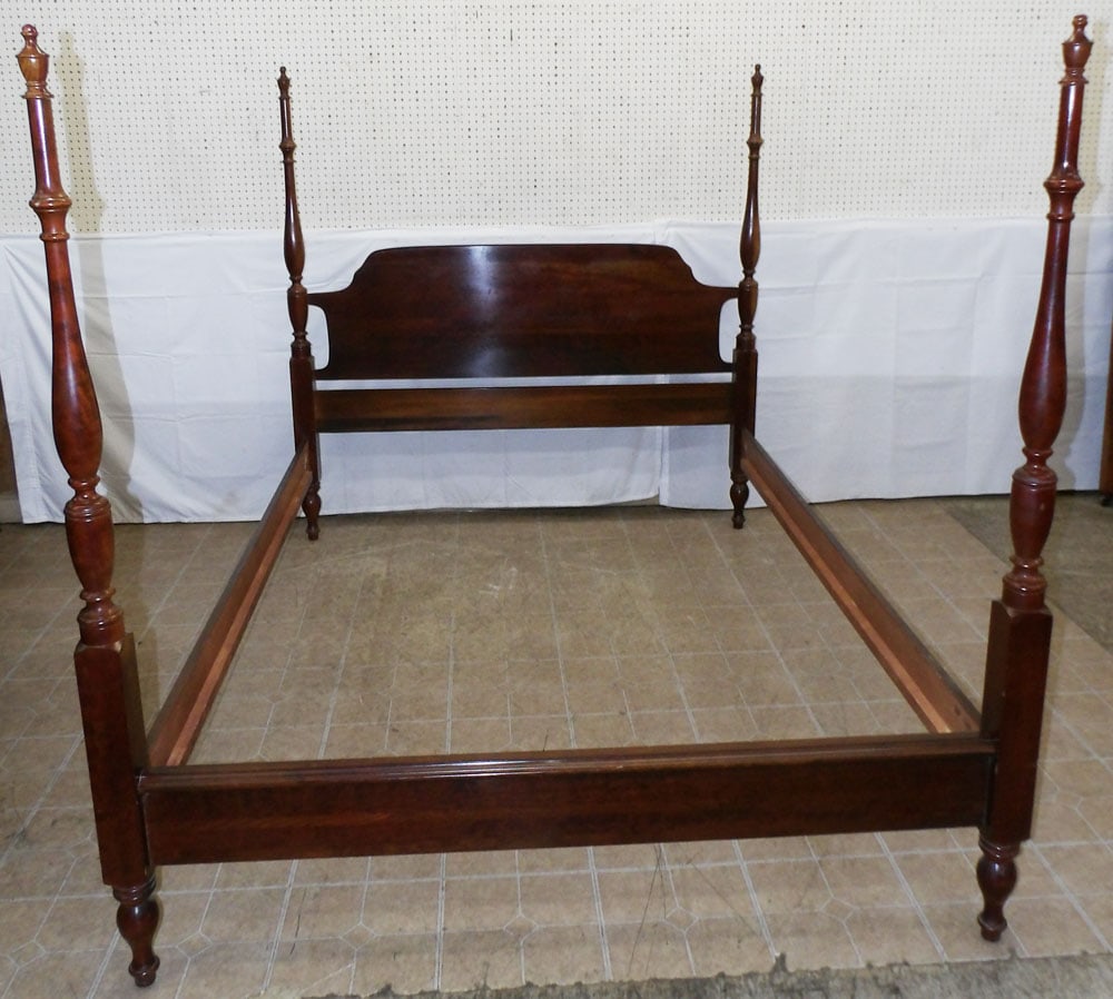 Cherry Four Post Queen Size Bed with Rails (1 of 5)