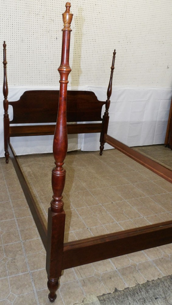 Cherry Four Post Queen Size Bed with Rails - 2