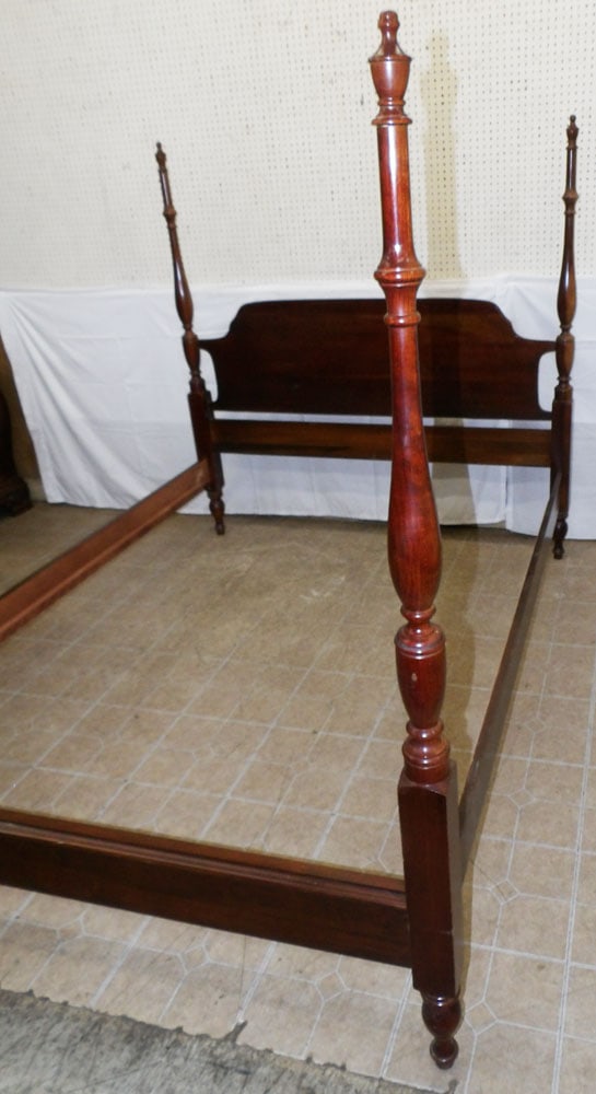 Cherry Four Post Queen Size Bed with Rails - 3