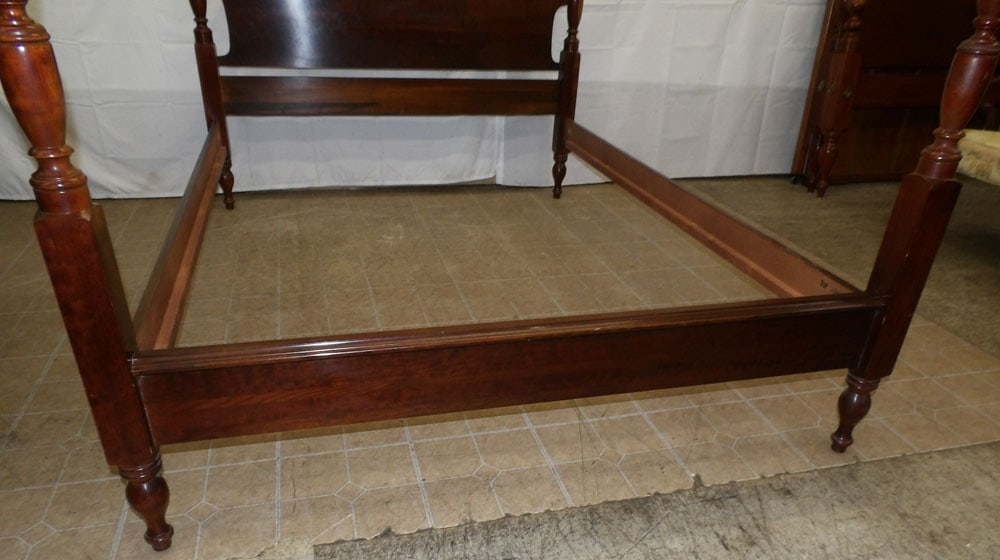 Cherry Four Post Queen Size Bed with Rails - 5