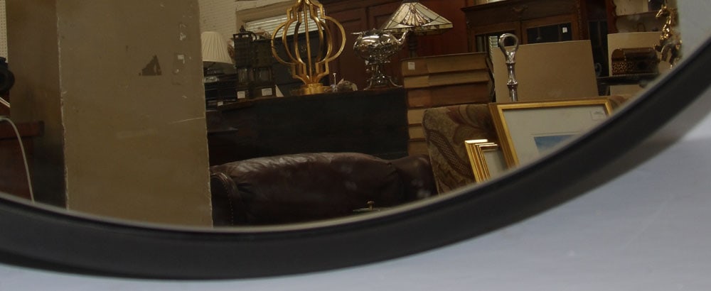 Modern Round Painted Metal Frame Mirror - 3