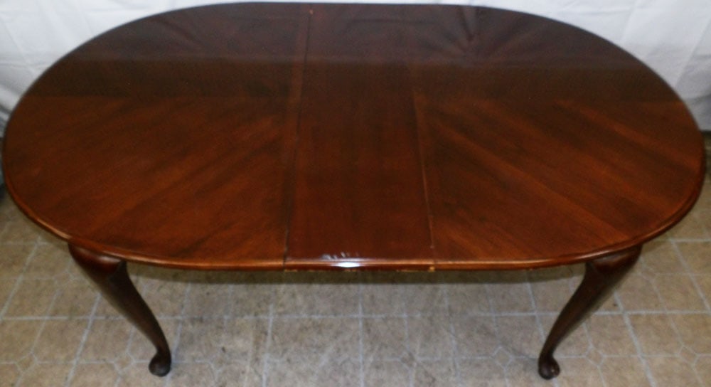 Oval Cherry Dining Table with One Leaf - 3