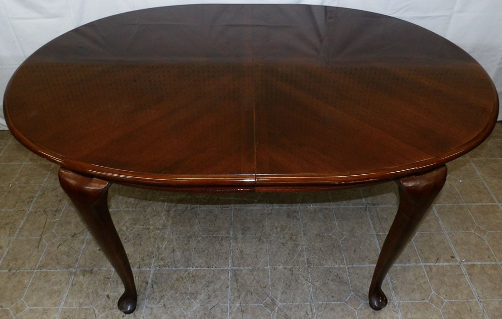 Oval Cherry Dining Table with One Leaf - 6