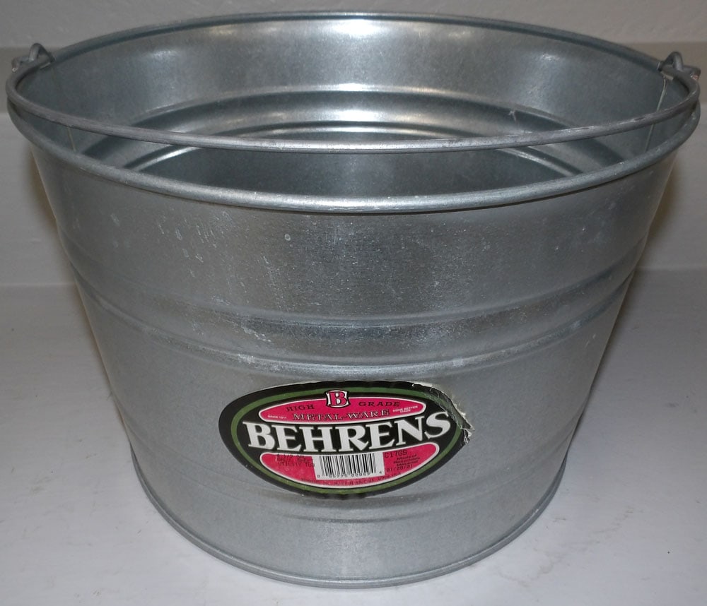 Galvanized Bucket: Galvanized Bucket . 9 1/2" H 13 3/4" Dia. "ALL DESCRIPTIONS AND ANY CONDITION STATEMENT GIVEN BY LANGSTON AUCTION GALLERY ARE STRICTLY OPINIONS AND LANGSTON'S SHALL HAVE NO RESPONSIBILITY FOR ERRORS