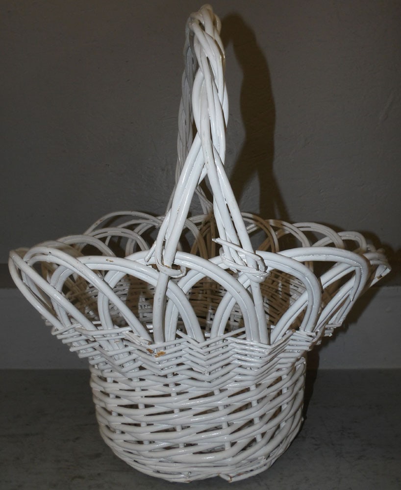 Painted Wicker Basket - 4
