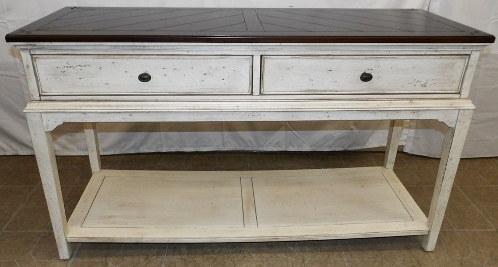 Painted Cherry Top Two Drawer Console (1 of 7)
