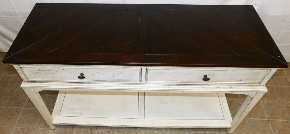 Painted Cherry Top Two Drawer Console - 2