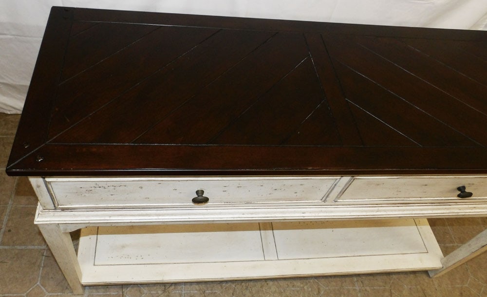 Painted Cherry Top Two Drawer Console - 5