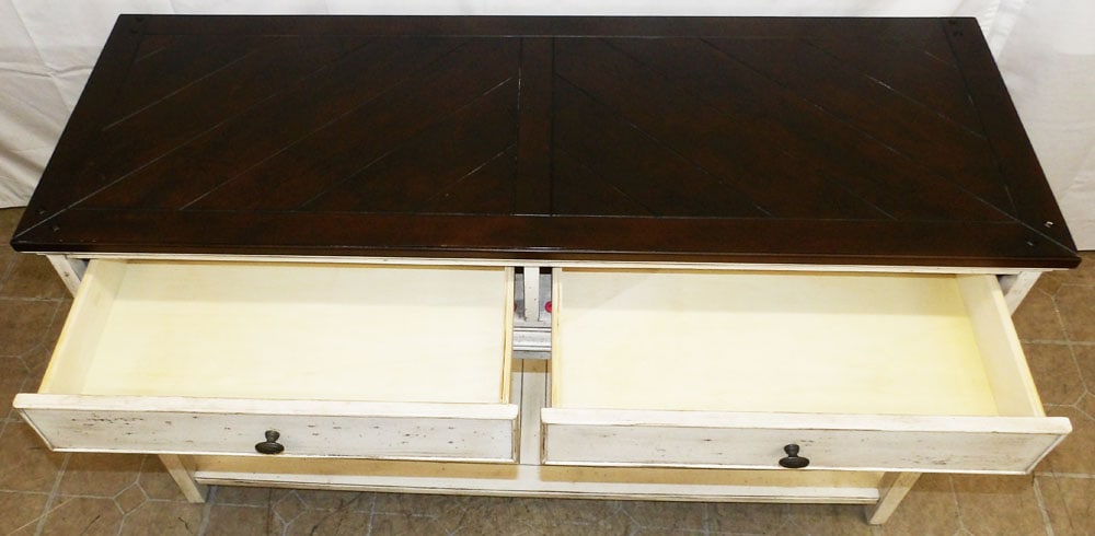 Painted Cherry Top Two Drawer Console - 6