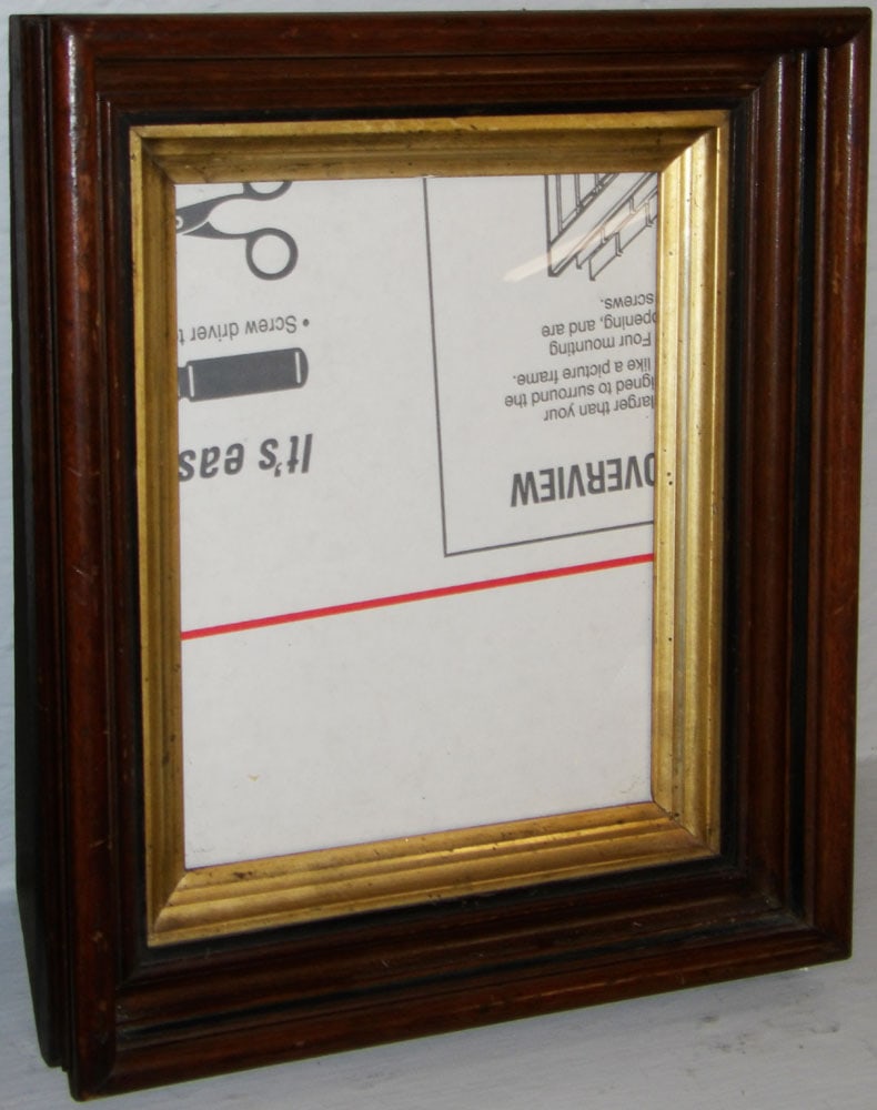 Antique Walnut Shadow Box Frame & Framed Mirror - 3