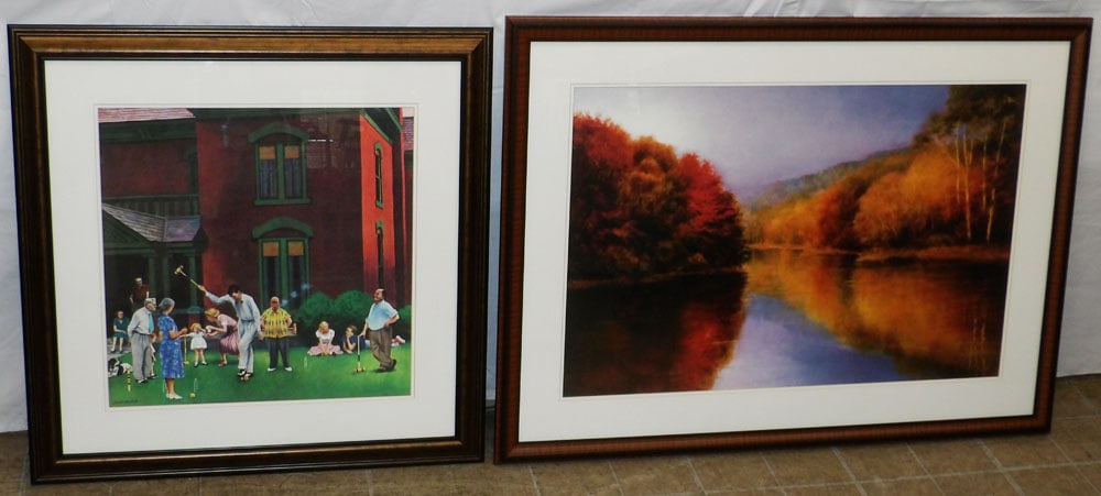 Framed "Croquet Game" Print & Framed Still Life "Autumn Afternoon" Print (1 of 5)