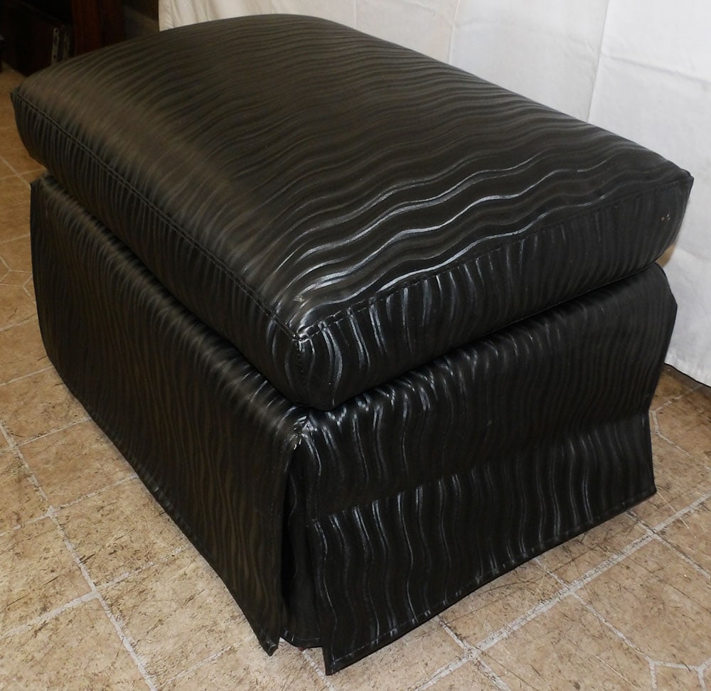 Vinyl Upholstered Ottoman - 2