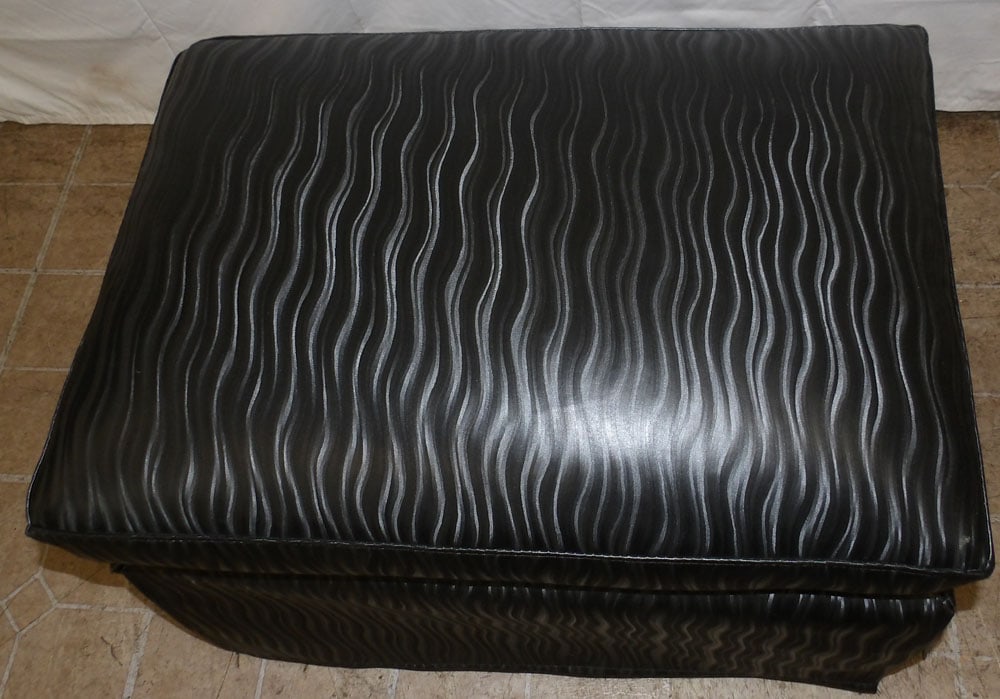 Vinyl Upholstered Ottoman - 3