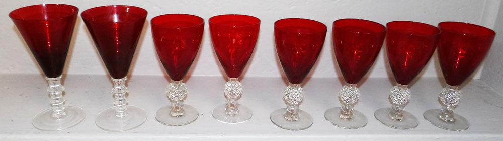 Lot of Ruby Glasses (1 of 3)