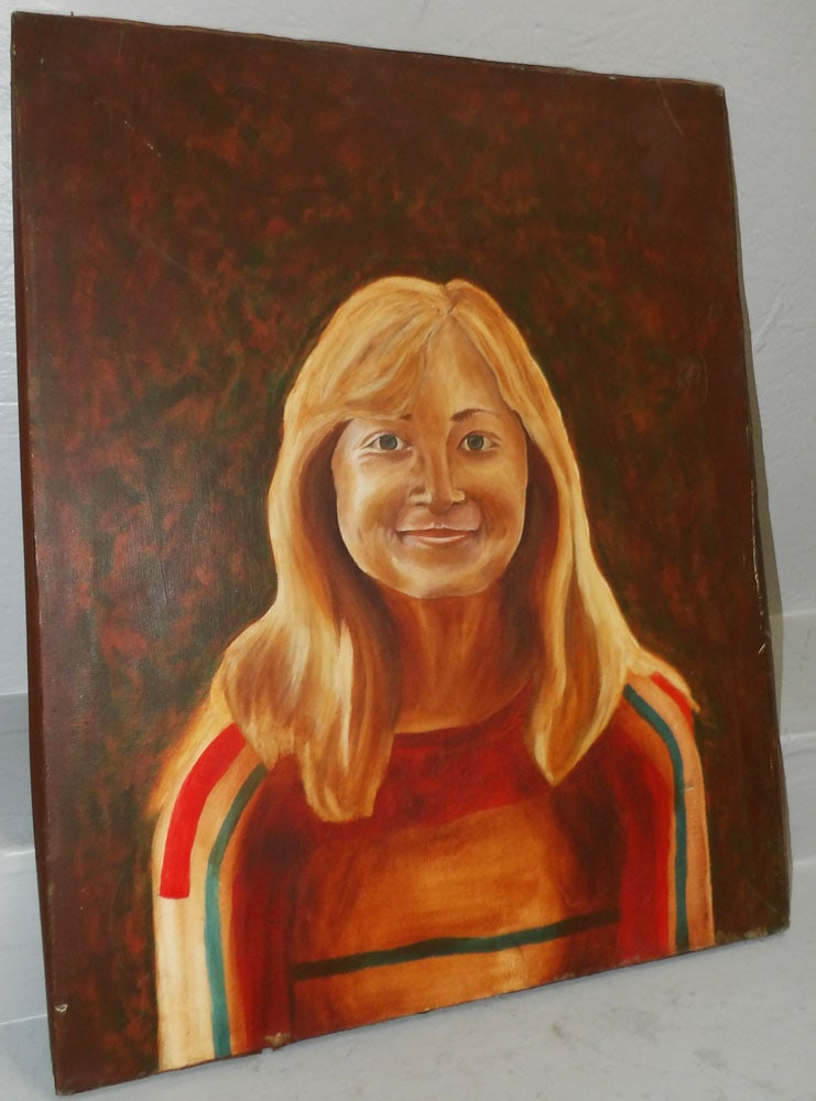 Oil on Canvas Portrait of Woman Artist Signed: Oil on Canvas Portrait of Woman Artist Signed . 30 1/4" x 24" "ALL DESCRIPTIONS AND ANY CONDITION STATEMENT GIVEN BY LANGSTON AUCTION GALLERY ARE STRICTLY OPINIONS AND LANGSTON'S SHALL HAVE NO