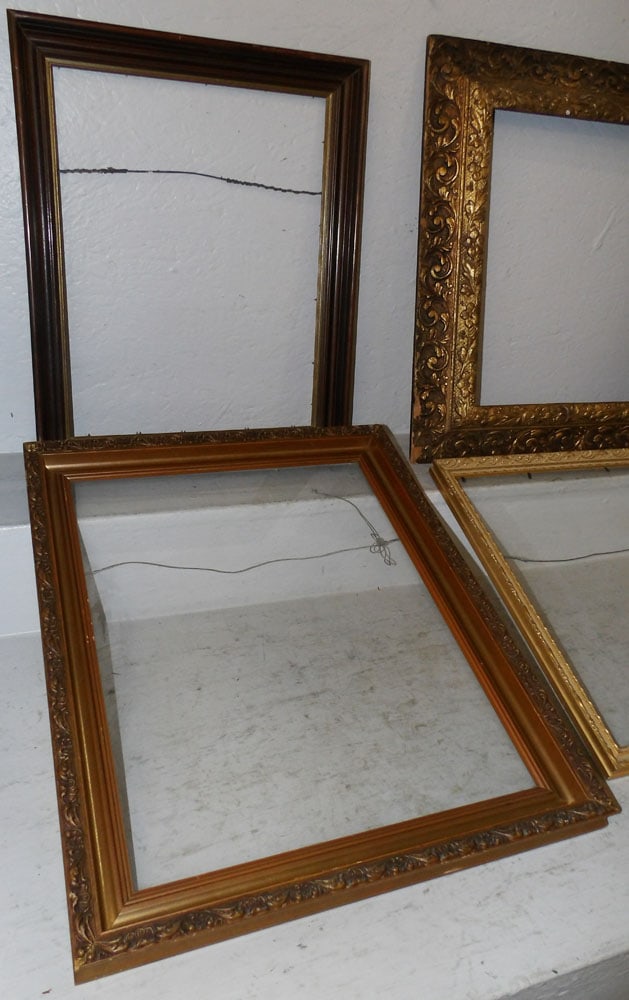 Three Ornate Gilded Frames & Walnut Shadowbox Frame - 2