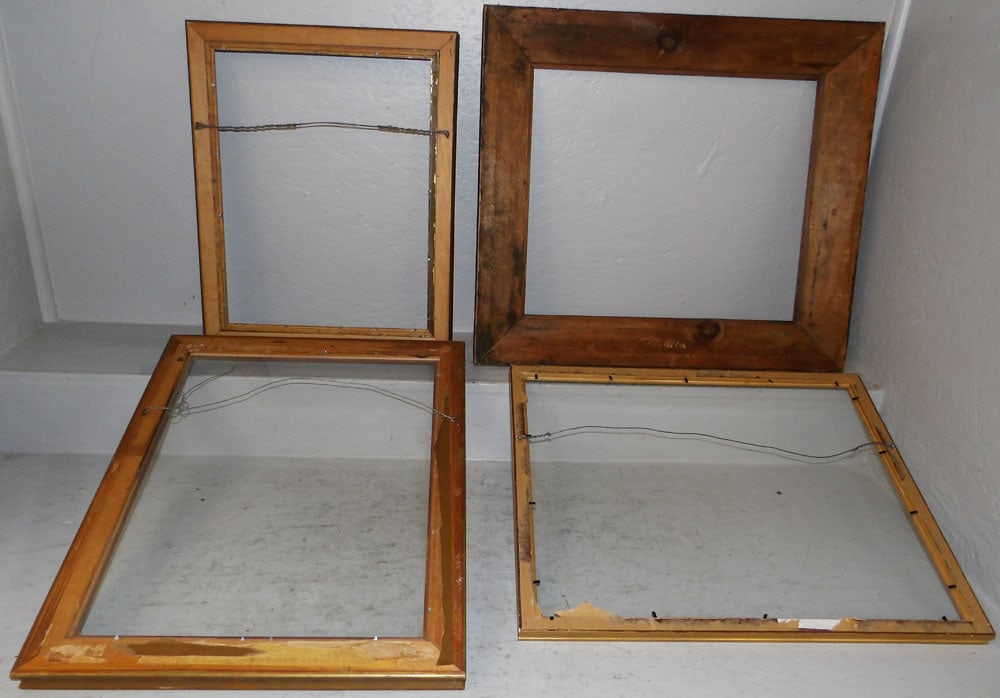 Three Ornate Gilded Frames & Walnut Shadowbox Frame - 4