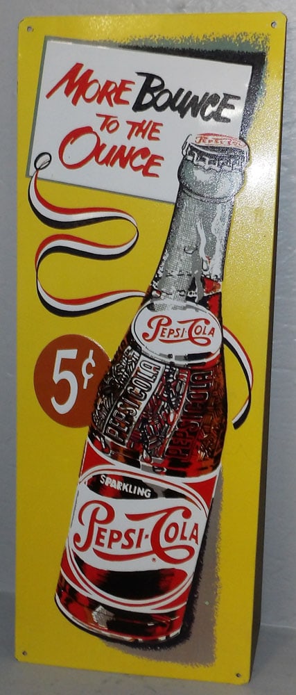 Painted Metal Pepsi Cola Sign (1 of 2)