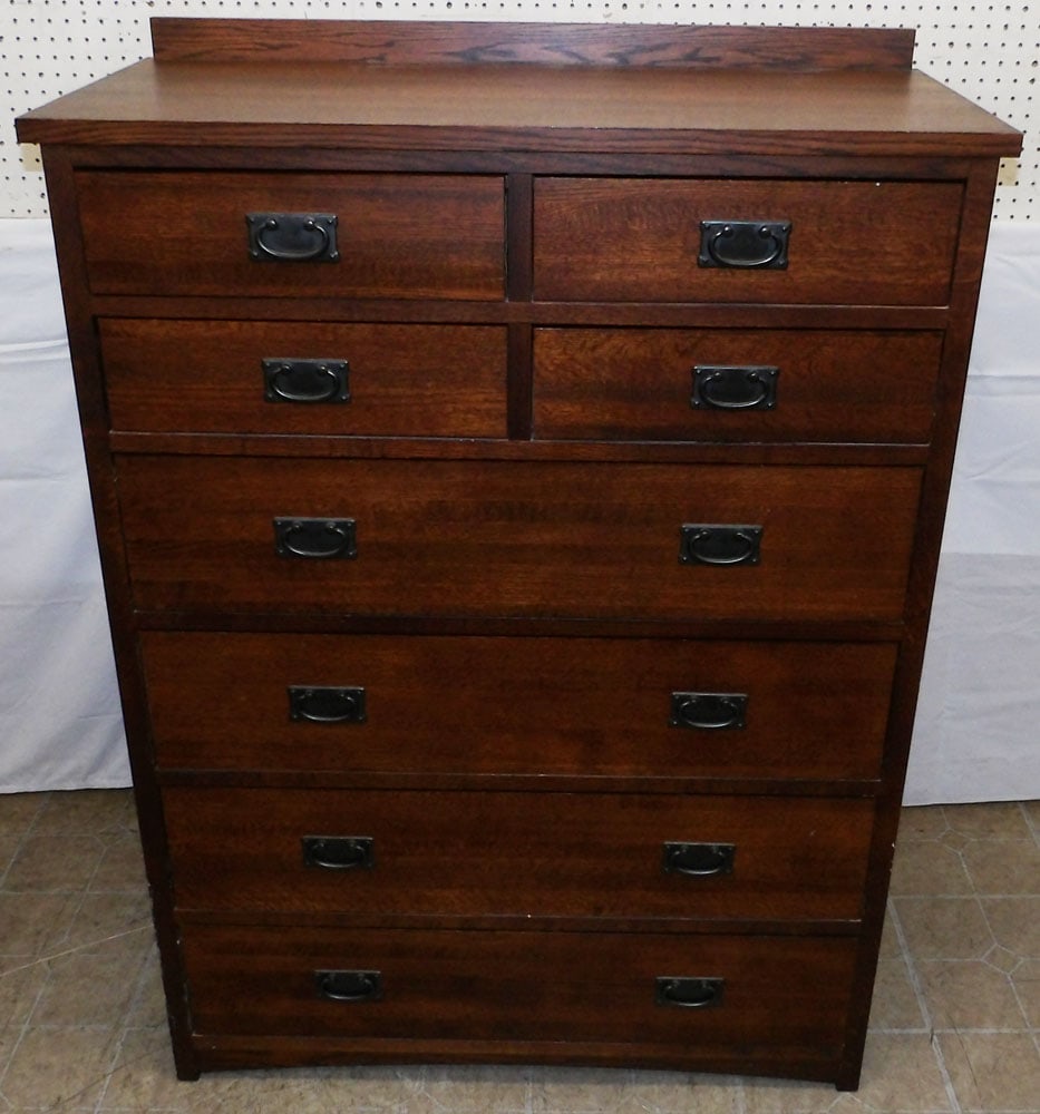 Modern Mission Oak Two Over Two Over Four Drawer Chest (1 of 5)