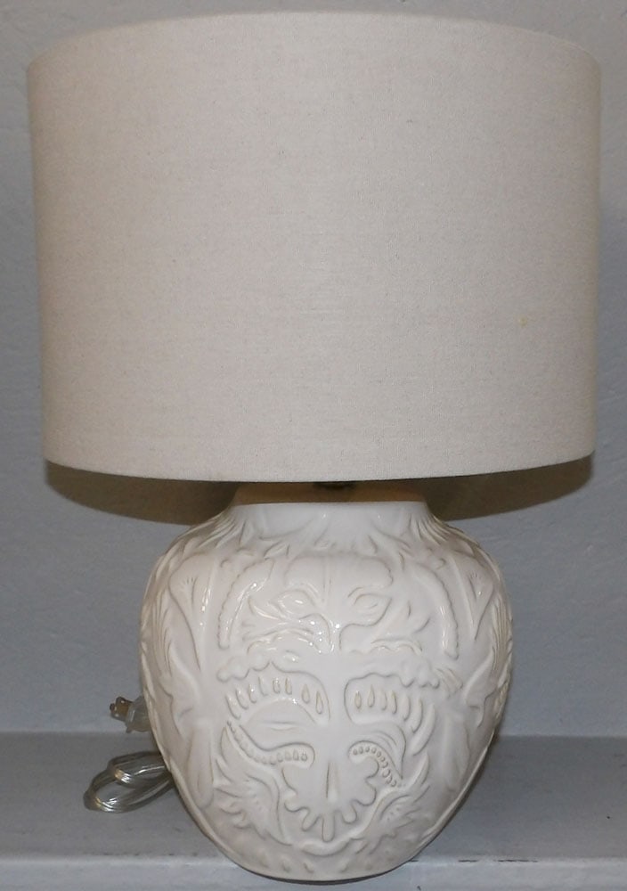 Modern Porcelain Lamp: Modern Porcelain Lamp. 19 1/2" H 9 1/4" Dia. "ALL DESCRIPTIONS AND ANY CONDITION STATEMENT GIVEN BY LANGSTON AUCTION GALLERY ARE STRICTLY OPINIONS AND LANGSTON'S SHALL HAVE NO RESPONSIBILITY FOR