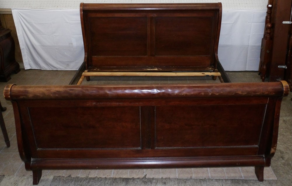 Cherry King Size Sleigh Bed with Rails (1 of 13)