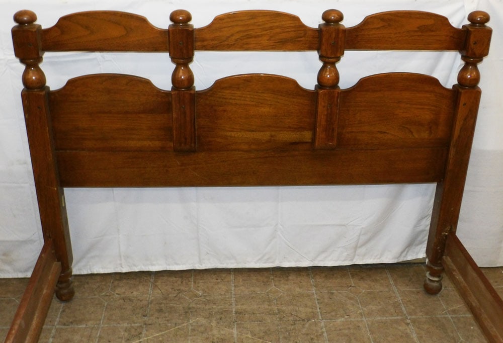 Walnut Full Size Bed with Rails - 2
