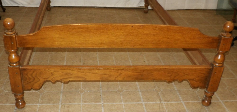 Walnut Full Size Bed with Rails - 3