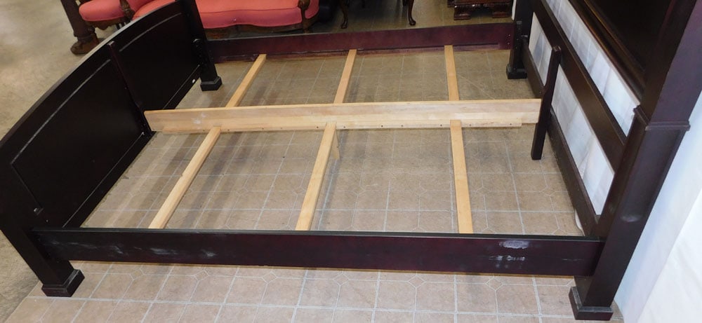 Modern Cherry King Size Bed with Rails - 7