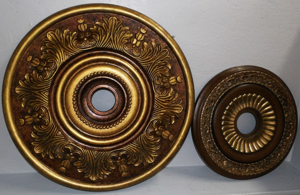 Two Gilded Resin Ceiling Medallions (1 of 3)