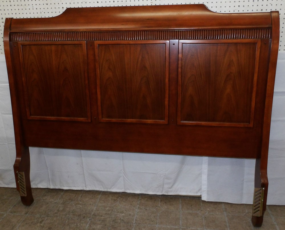 Cherry Queen Size Headboard: Cherry Queen Size Headboard . 54" H 64" W "ALL DESCRIPTIONS AND ANY CONDITION STATEMENT GIVEN BY LANGSTON AUCTION GALLERY ARE STRICTLY OPINIONS AND LANGSTON'S SHALL HAVE NO RESPONSIBILITY FOR ERRORS