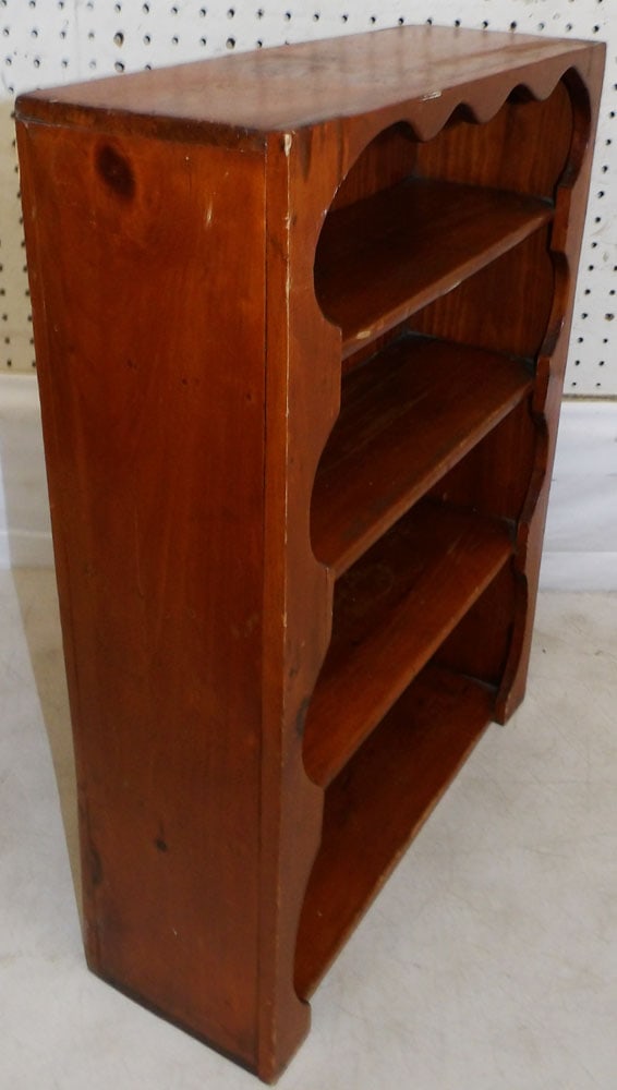 Antique Pine Hanging Open Wall Shelf - 2