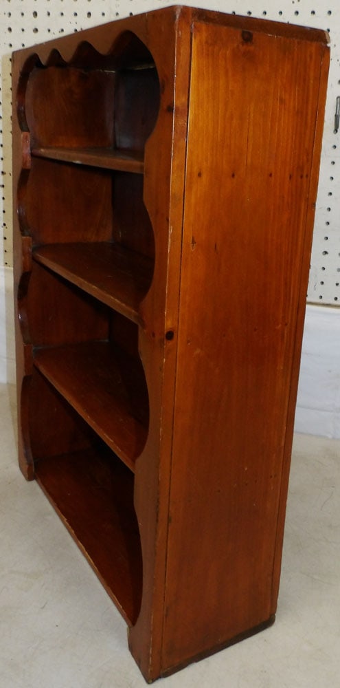 Antique Pine Hanging Open Wall Shelf - 3