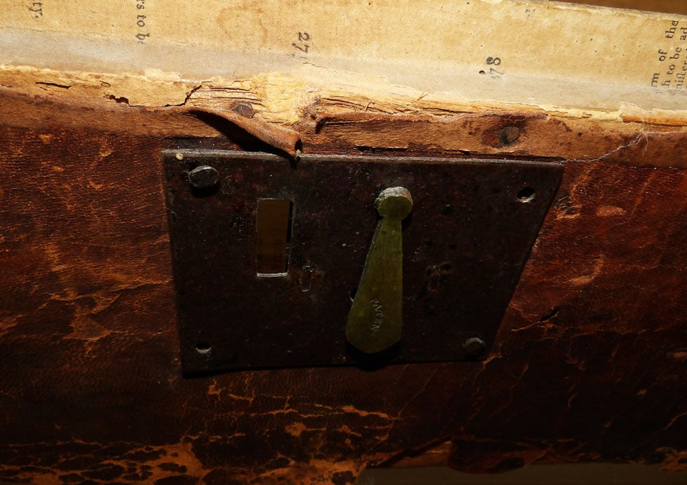 Antique Leather Bound Trunk - 4