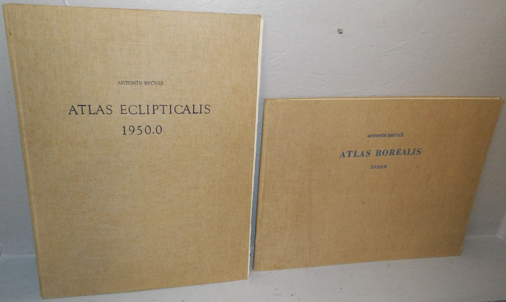 Atlas Borealis & Atlas Eclipticalis by Antonin Becvar: Atlas Borealis & Atlas Eclipticalis by Antonin Becvar. 26 1/2" x 20" "ALL DESCRIPTIONS AND ANY CONDITION STATEMENT GIVEN BY LANGSTON AUCTION GALLERY ARE STRICTLY OPINIONS AND LANGSTON'S SHALL HAVE NO