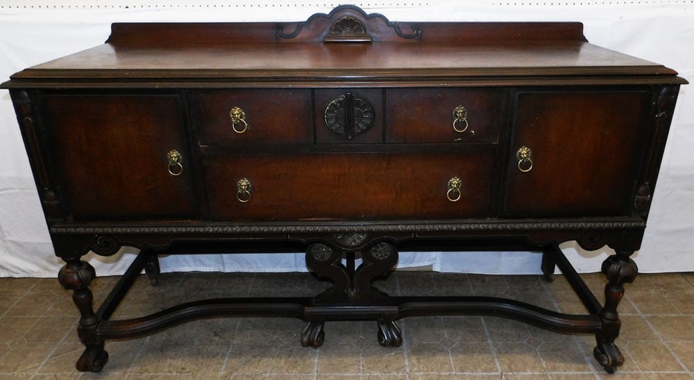 Antique Walnut Sideboard: Antique Walnut Sideboard. 43" H 67 1/2" W 23" D "ALL DESCRIPTIONS AND ANY CONDITION STATEMENT GIVEN BY LANGSTON AUCTION GALLERY ARE STRICTLY OPINIONS AND LANGSTON'S SHALL HAVE NO RESPONSIBILITY FOR