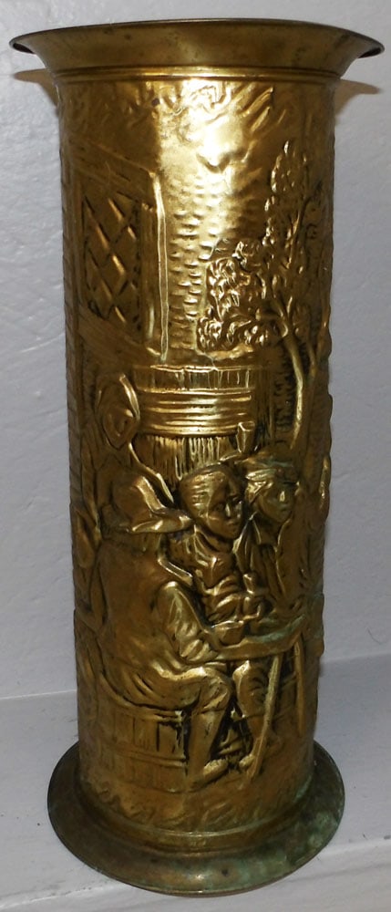 Embossed Brass Umbrella Stand (1 of 5)
