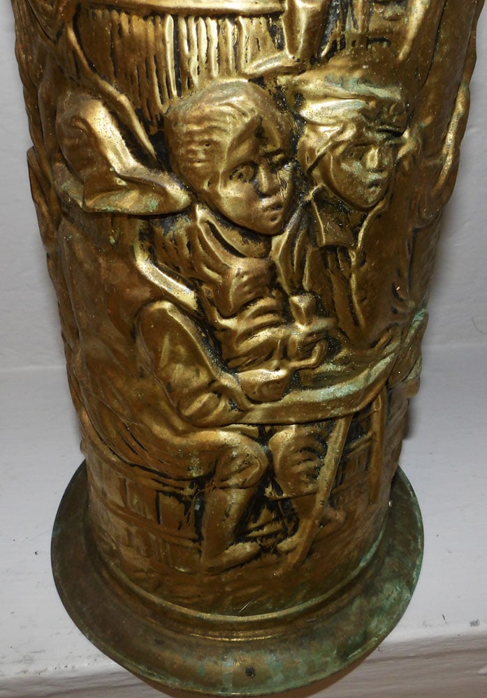 Embossed Brass Umbrella Stand - 2