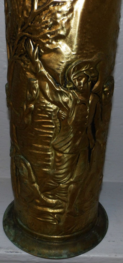 Embossed Brass Umbrella Stand - 3