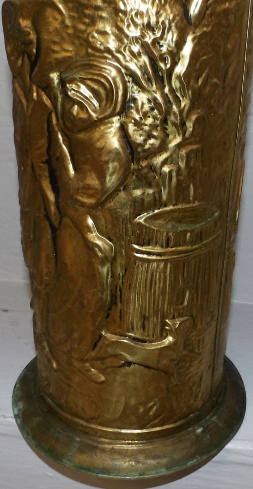 Embossed Brass Umbrella Stand - 4
