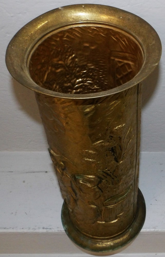 Embossed Brass Umbrella Stand - 5