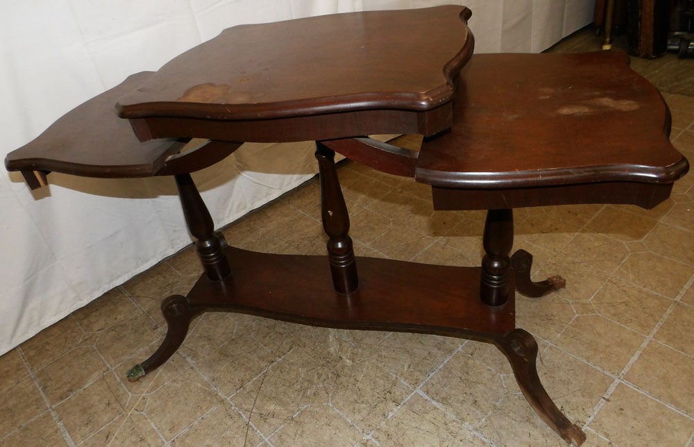 Mahogany Three Tier Table - 5
