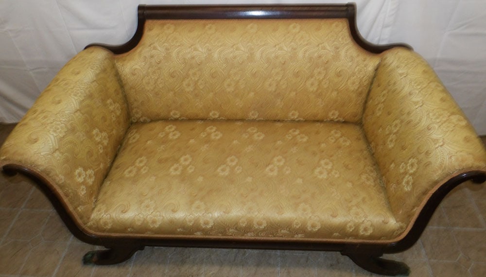 Mahogany Duncan Phyfe Style Settee - 2