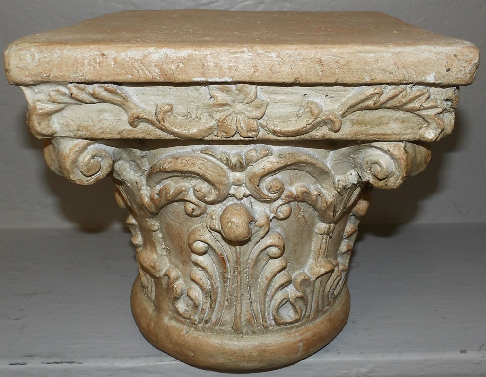Painted Ceramic Corinthian Column Cap - 2
