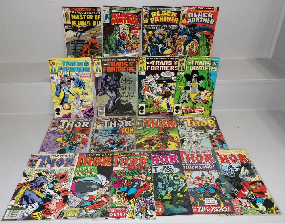 Eighteen 1970's-1980's Marvel's Thor, Black Panther, & Transformers Comic Books (1 of 10)