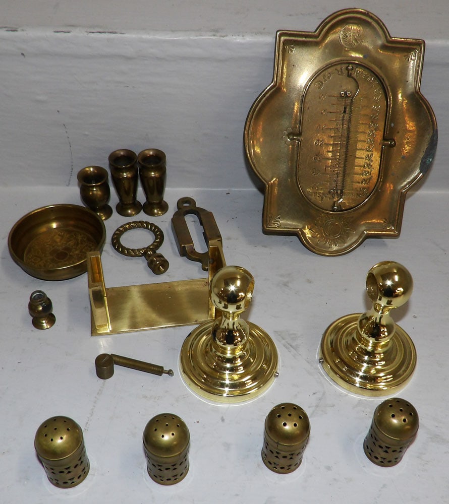 Lot of Brass Items: Lot of Brass Items . Up to 7 3/4" x 6 1/4" "ALL DESCRIPTIONS AND ANY CONDITION STATEMENT GIVEN BY LANGSTON AUCTION GALLERY ARE STRICTLY OPINIONS AND LANGSTON'S SHALL HAVE NO RESPONSIBILITY FOR ERRORS 