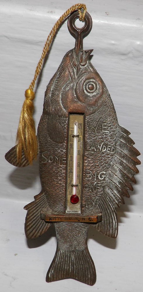 Gilded Metal Arts Fish Form Thermometer (1 of 3)